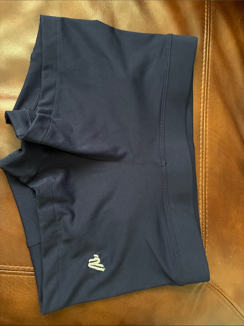 Kids Navy Athletic Performance Shorts with Varsity Logo